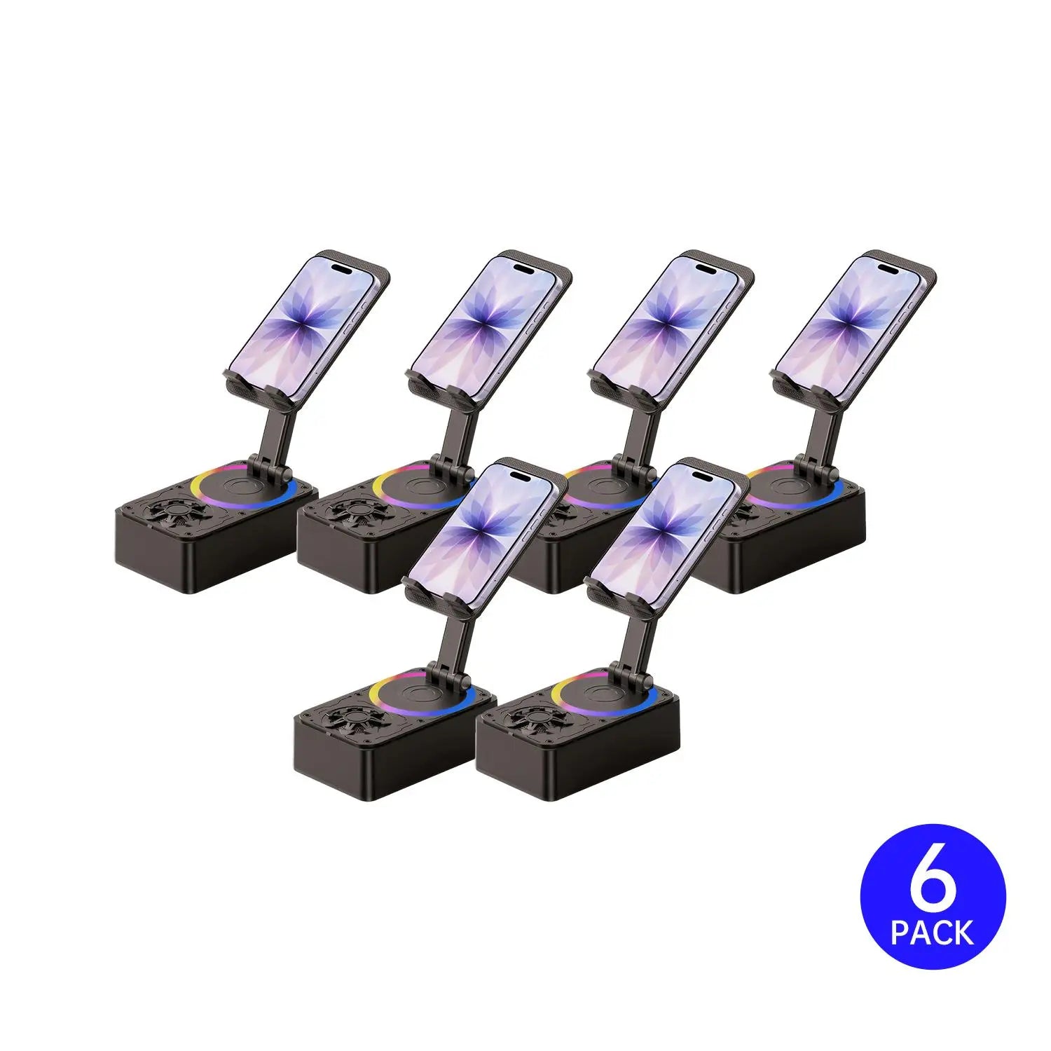 5-in-1 Wireless Bluetooth Audio Speaker with 3000mAh USB Charger, Colorful Lighting, and Device Stand for iPhones and Tablets