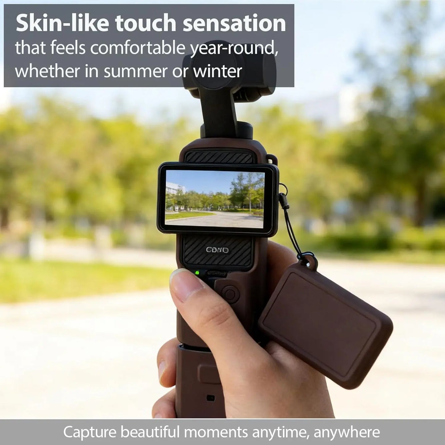 Soft Protective Case for Pocket 3/Xtra Muse Camera - Slim Fit, Anti-Scratch with Microphone Cover and Screen Protector Accessories (Brown)