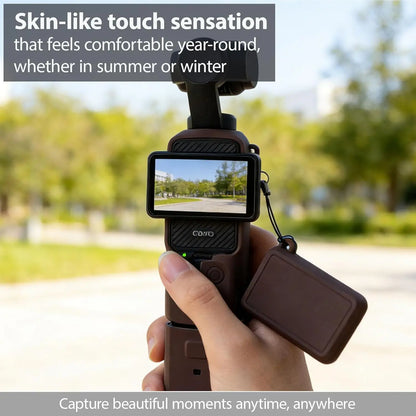 Soft Protective Case for Pocket 3/Xtra Muse Camera - Slim Fit, Anti-Scratch with Microphone Cover and Screen Protector Accessories (Brown)