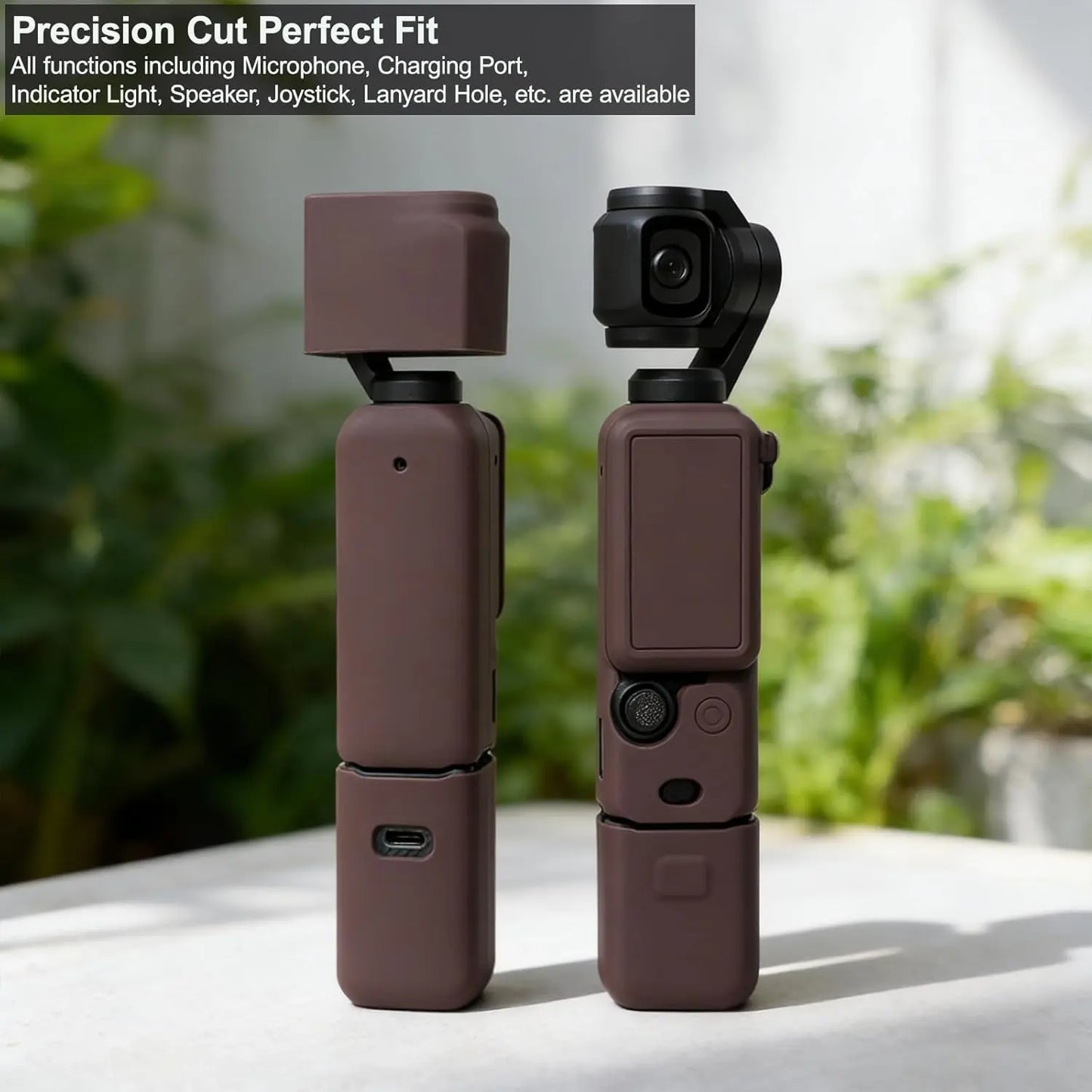 Soft Protective Case for Pocket 3/Xtra Muse Camera - Slim Fit, Anti-Scratch with Microphone Cover and Screen Protector Accessories (Brown)