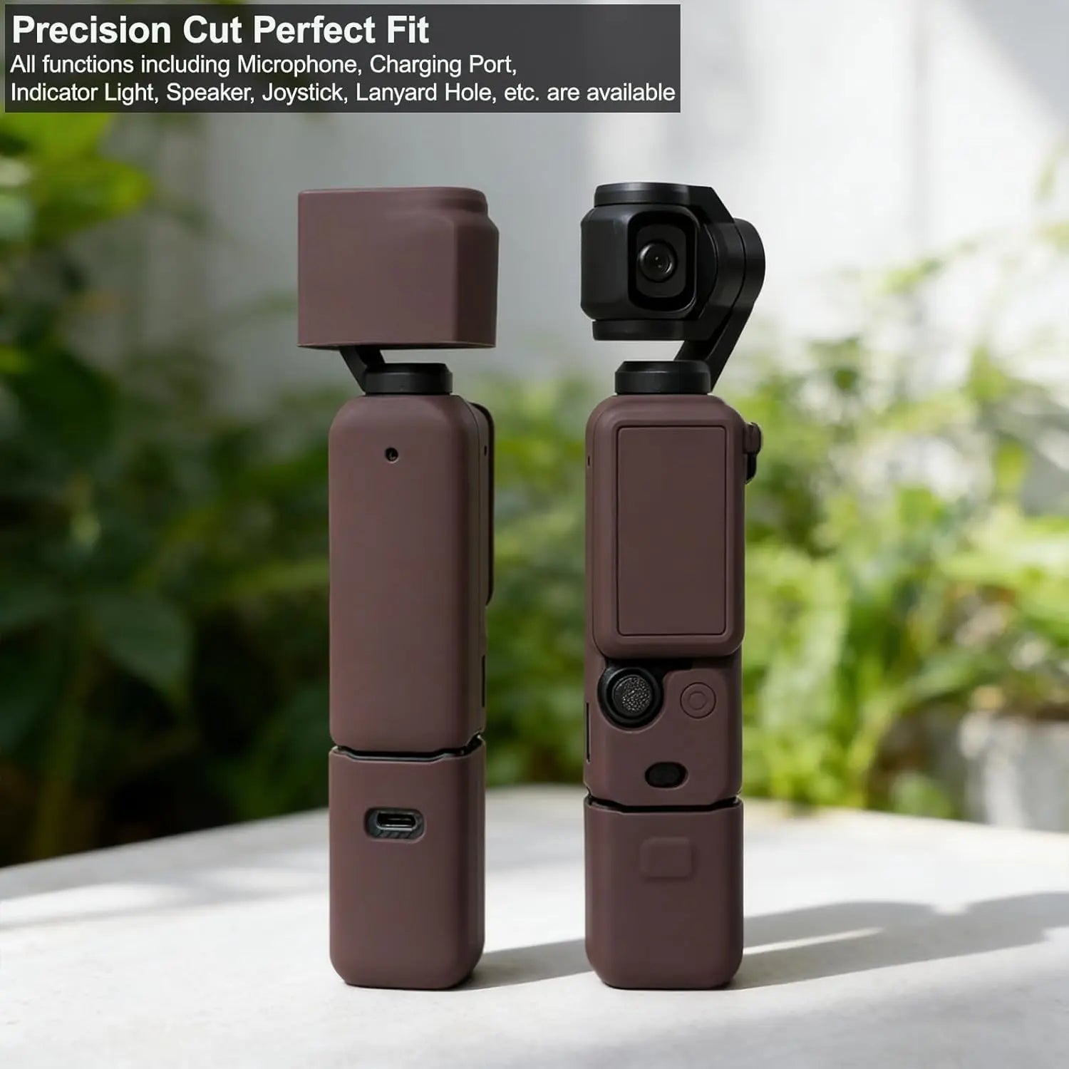 Soft Protective Case for Pocket 3/Xtra Muse Camera - Slim Fit, Anti-Scratch with Microphone Cover and Screen Protector Accessories (Brown)