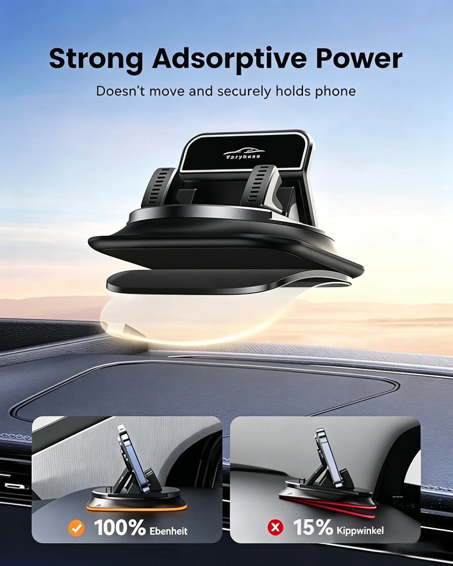 Universal 360° Rotating Car Phone Mount - Dashboard Holder for All Smartphones