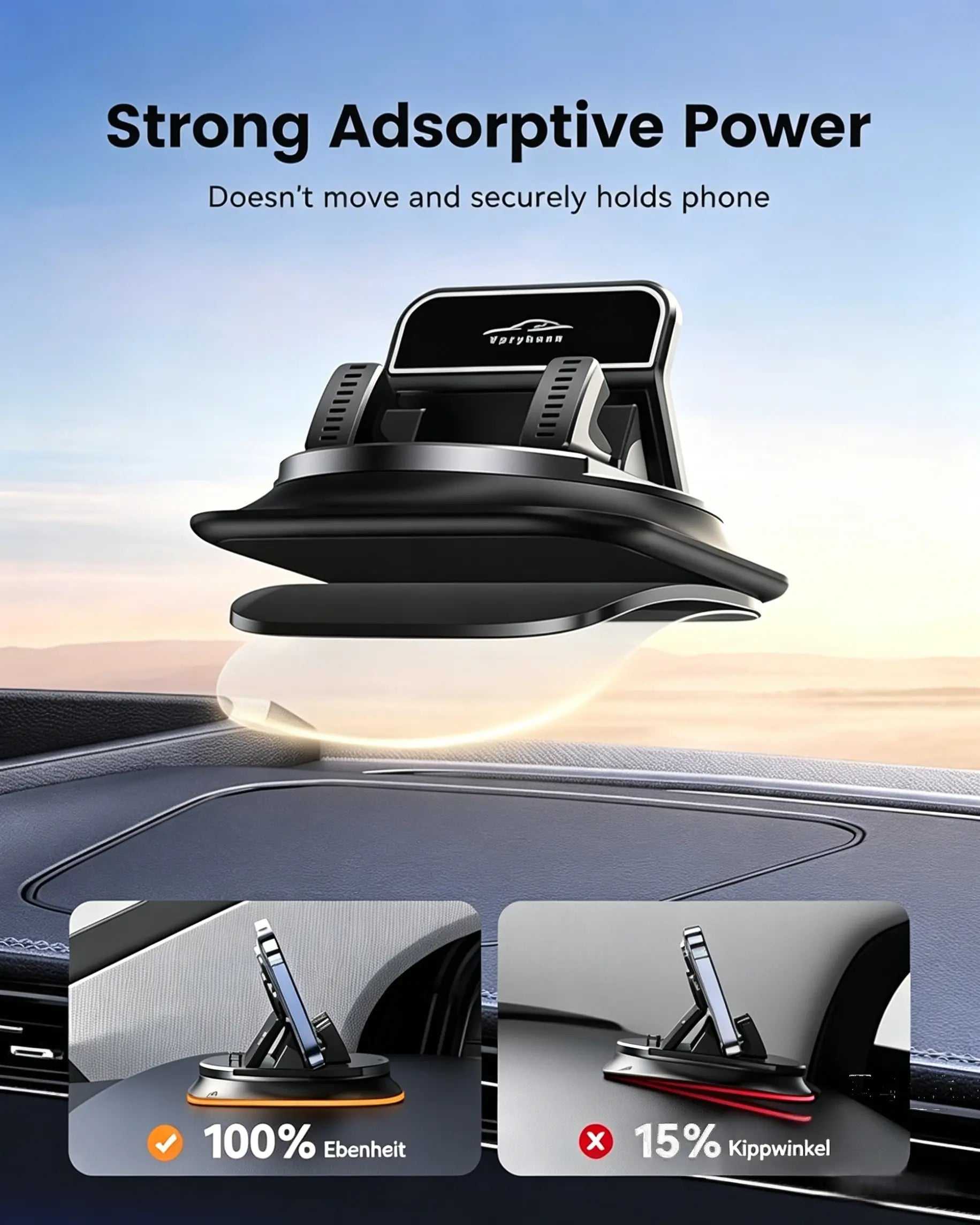 Universal 360° Rotating Car Phone Mount - Dashboard Holder for All Smartphones