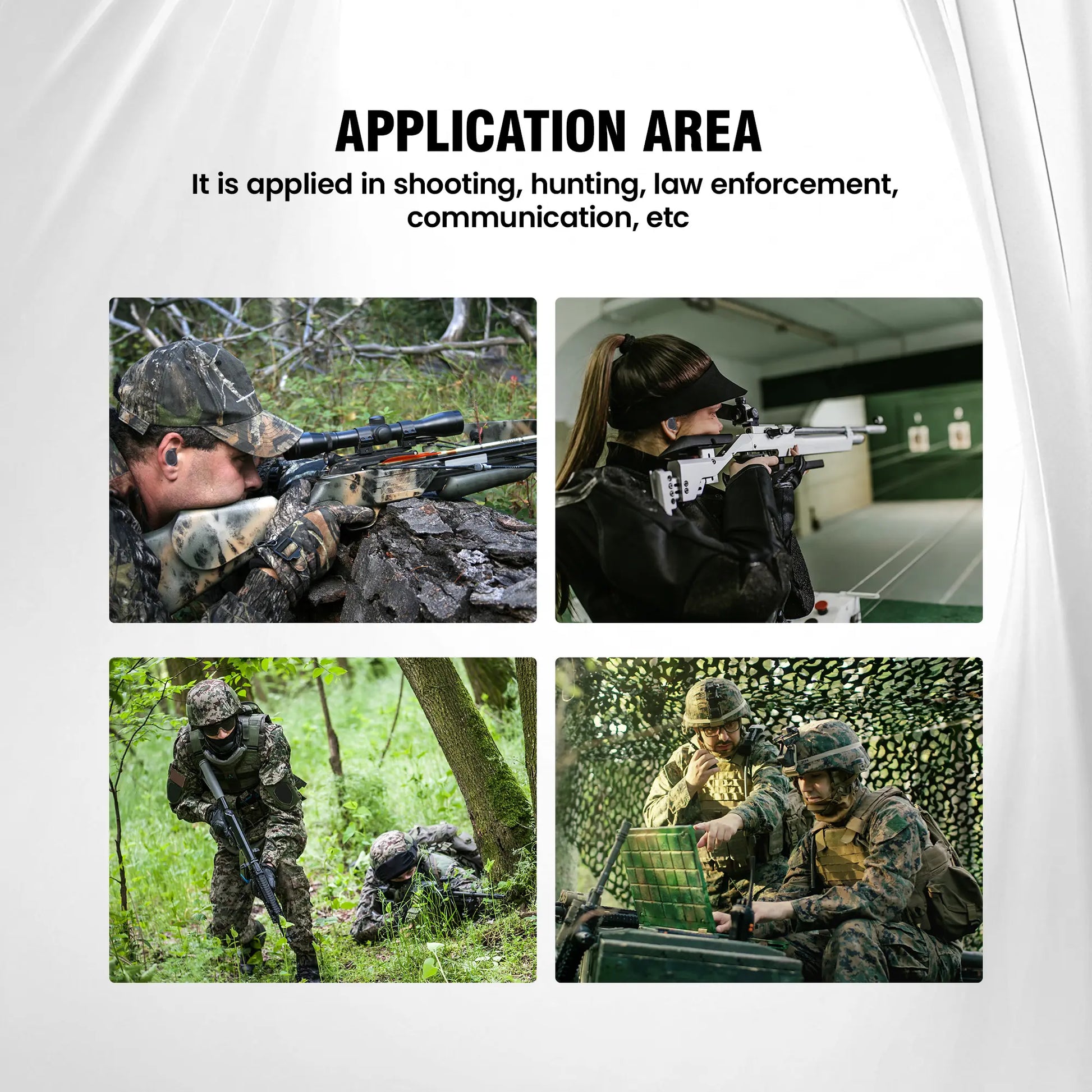 ARM NEXT Fieldops Tactical Earbuds E30 - Bluetooth Hearing Protection with 31dB Noise Reduction, Sound Pickup, 50 Hours Playtime, and LED Display for Outdoor Activities and Shooting