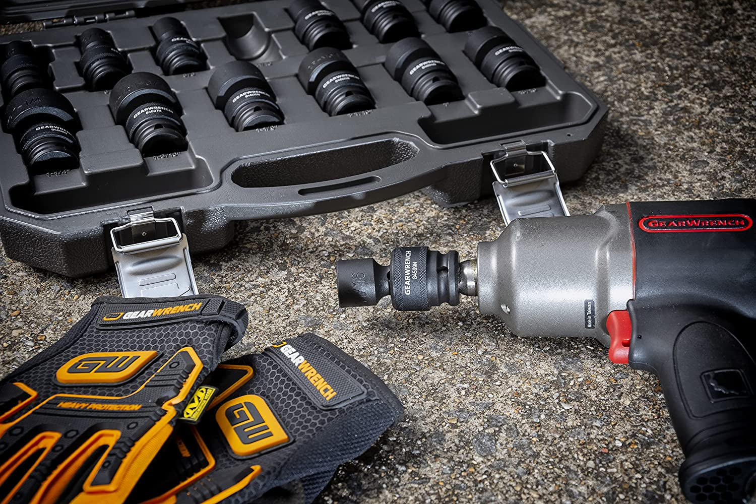 GEARWRENCH 13-Piece 1/2" Drive 6-Point Standard Universal Impact Socket Set, SAE - Model 84938N