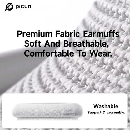 Picun F8 Pro+ Bluetooth Wireless Earbuds - Premium Audio Headphones with Detachable Ear Tips, 52dB Active Noise Cancellation, Five Intelligent ENC Microphones, and Seamless Dual-Device Pairing for Enhanced All-Day Comfort and Work Efficiency