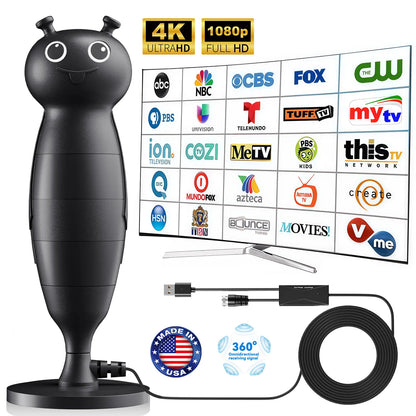 TV Antenna for Local Channels,Digital Indoor HD Antennas with Strong Magnetic Base, Easy Installation, Long Range Reception for Local Channels Summervibes