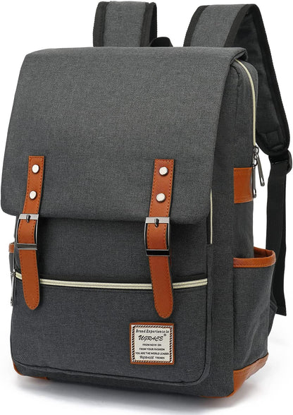 Professional Slim Laptop Backpack for Men and Women, Tear-Resistant Travel Daypack Fits Up to 15.6 Inch Laptops in Charcoal Black