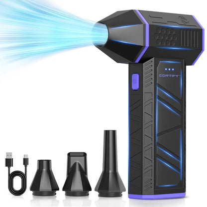 CLEVAST Compressed Air Duster – Super Power Cordless Electric Mini Air Blower, 130,000 RPM Brushless Motor, Stepless Speed Control, Rechargeable for PC, Keyboard, Car, Electronics Cleaning Kit