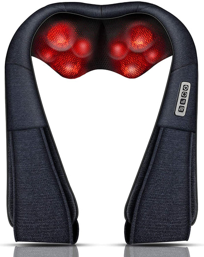 Shiatsu Back, Shoulder, and Neck Massager with Heat - Electric Deep Tissue 4D Kneading Massage, Ideal Gift for Mother's Day, Father's Day, and Christmas for Moms, Wives, and Dads