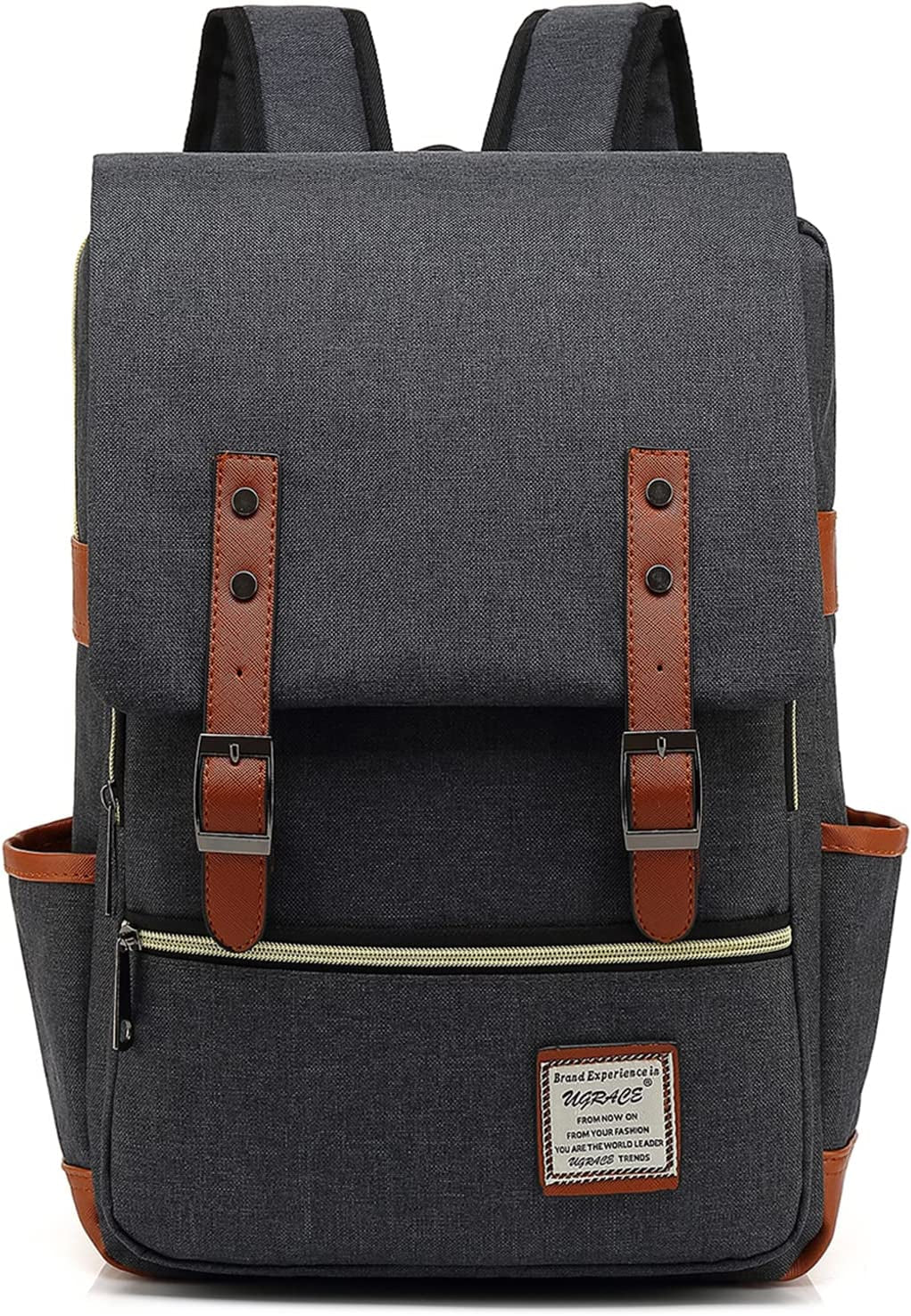 Professional Slim Laptop Backpack for Men and Women, Tear-Resistant Travel Daypack Fits Up to 15.6 Inch Laptops in Charcoal Black