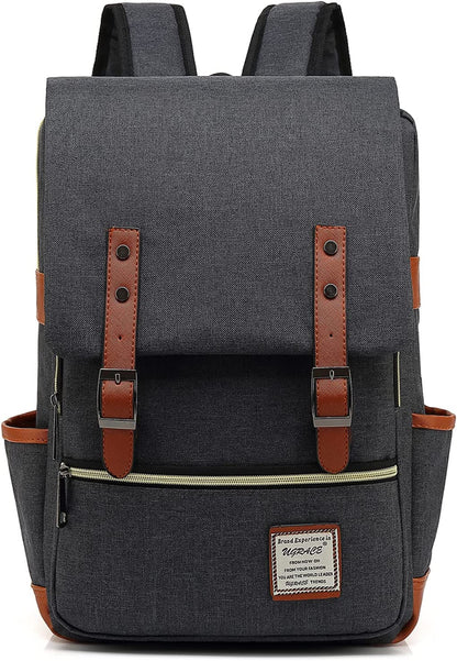 Professional Slim Laptop Backpack for Men and Women, Tear-Resistant Travel Daypack Fits Up to 15.6 Inch Laptops in Charcoal Black