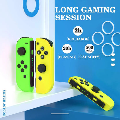 Wireless Joypad L/R Controller for Nintendo Switch - Green/Yellow Ergonomic Dual Vibration Motion Bluetooth Game Controller by Summerwins