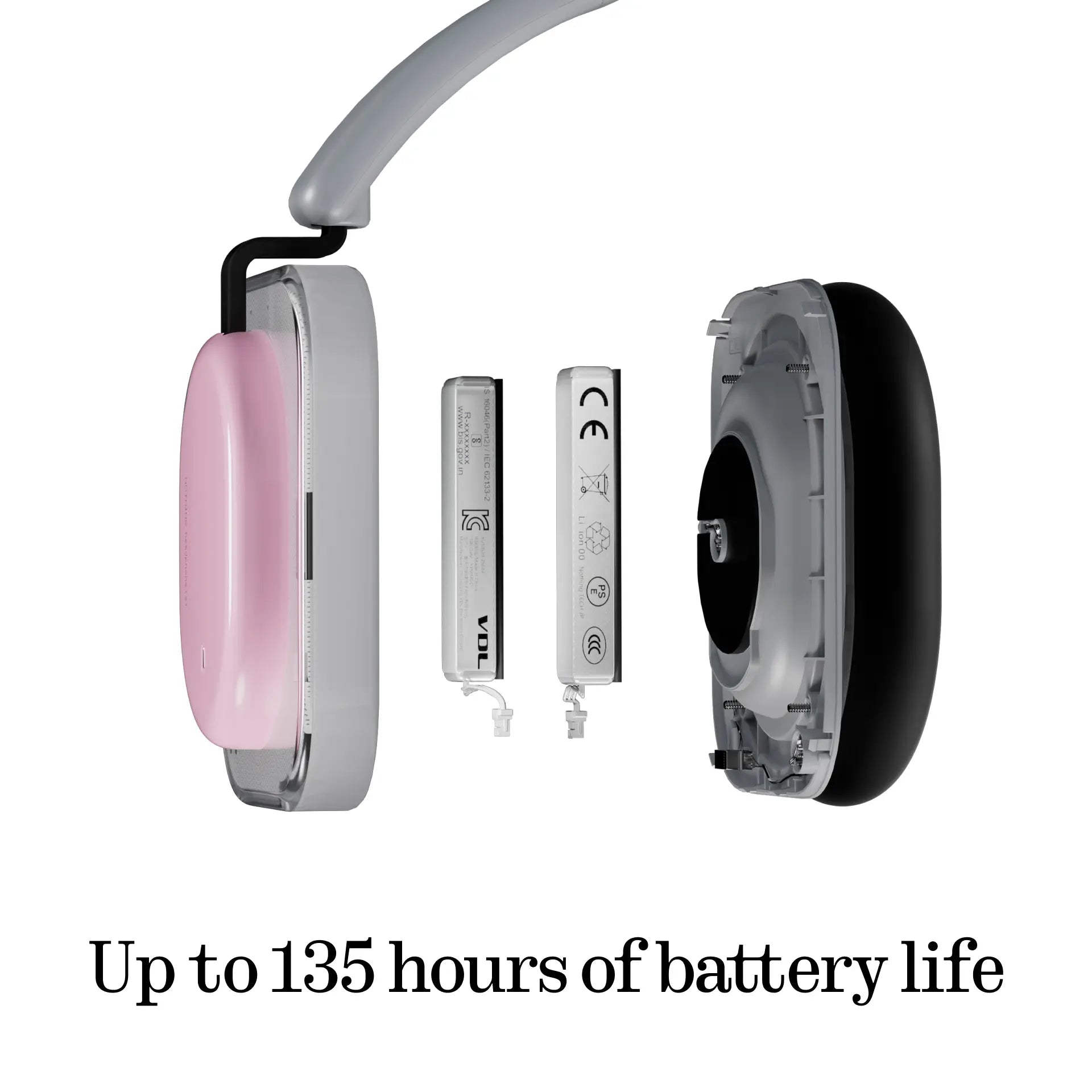 Charli XCX Nothing Headphones (A) - Environmental Adaptive ANC, Personalized Spatial Audio, LDAC & Hi-Res Certification, USB-C Lossless Audio Support, Up to 135 Hours Playtime, Bluetooth Headset in White