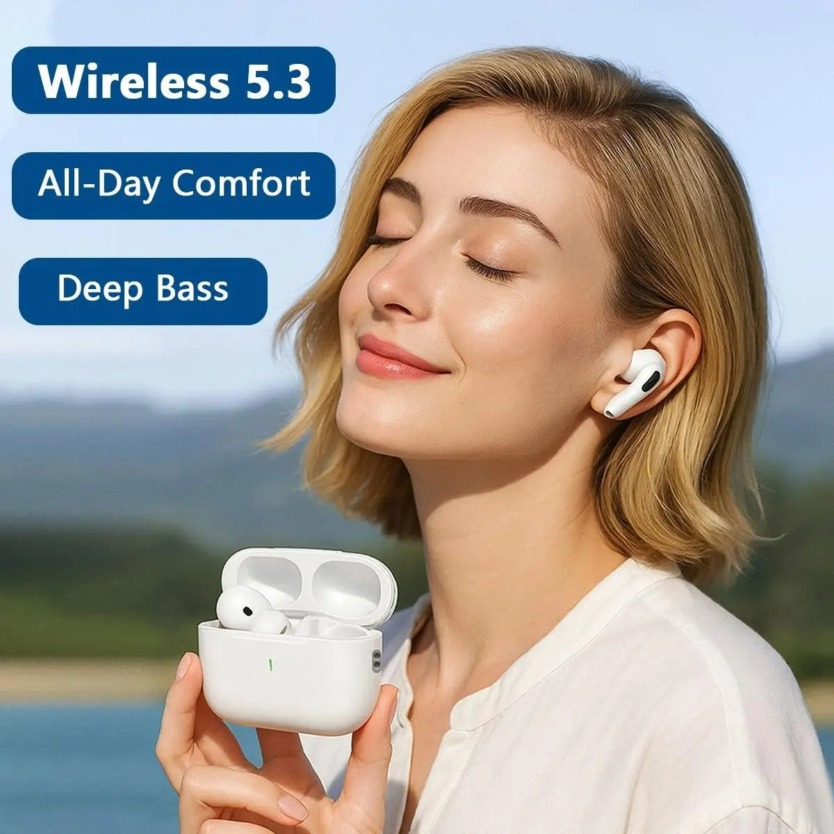 TWS Wireless Bluetooth Earphones with Microphone, High Fidelity Stereo Sound, Touch Controls, Low Latency, Extended Battery Life, and Auto Pairing
