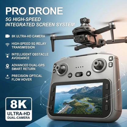 YCMDCGIE 8K Professional GPS Drone with Advanced 3-Way AI Obstacle Avoidance, Foldable Quadcopter Design, Enhanced Display, Brushless Motor, and 50 Minutes Flight Time