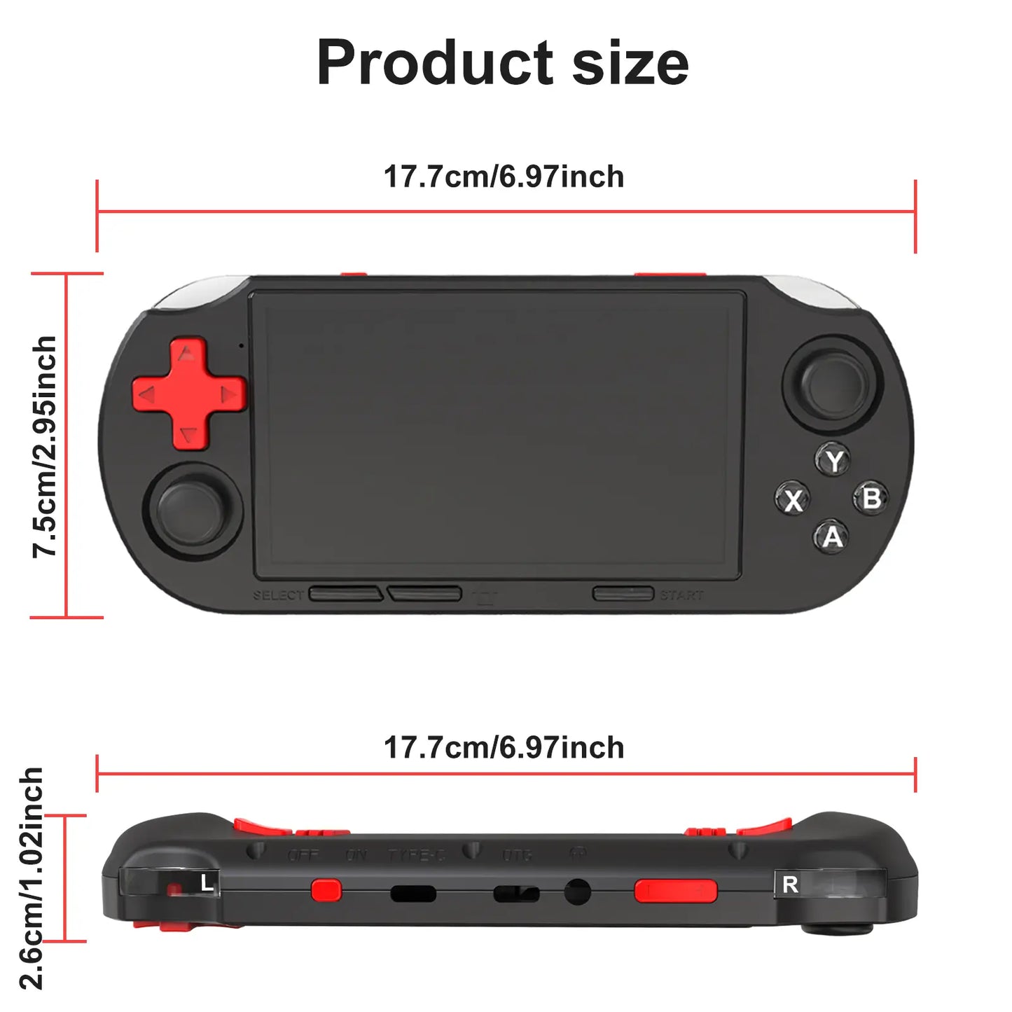 YLW ANS16 Handheld Retro Gaming Console with 4.5-Inch IPS Display, 64GB Memory, 16,000 Games, 14 Emulators, RGB Lighting, 3000mAh Battery - Portable Gaming Gift for Outdoor Fun