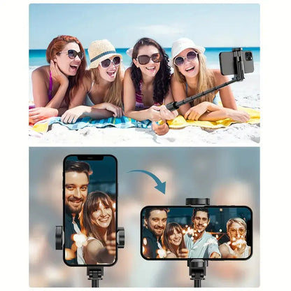 68-Inch Retractable Selfie Stick and Professional Floor Tripod for Live Streaming, Featuring Wireless Remote, 360° Rotation, and Stable Anti-Shake Design; Perfect for Travel Vlogs and Outdoor Streaming, Compatible with iPhone and Android Smartphones
