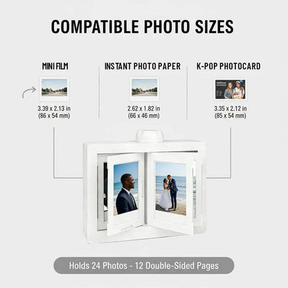 Rotating Film Frame Flip Album - 24 Capacity, Customizable Display Holder for Cards and Desktop Décor, Perfect Gift for Collectors